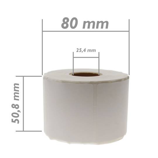 Rouleaux bobine 600 étiquettes pour imprimante transfert thermique 50.8x50.8mm