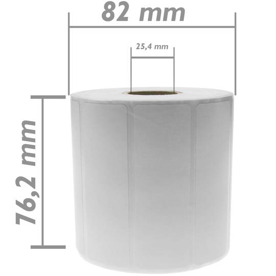 Rol van 1200 zelfklevende etiketten voor thermische transferprinter 76.2x25.4mm