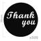 38mm ronde zwarte sticker 'Thank You'