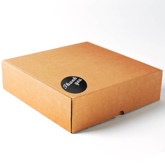 38mm ronde zwarte sticker 'Thank You'