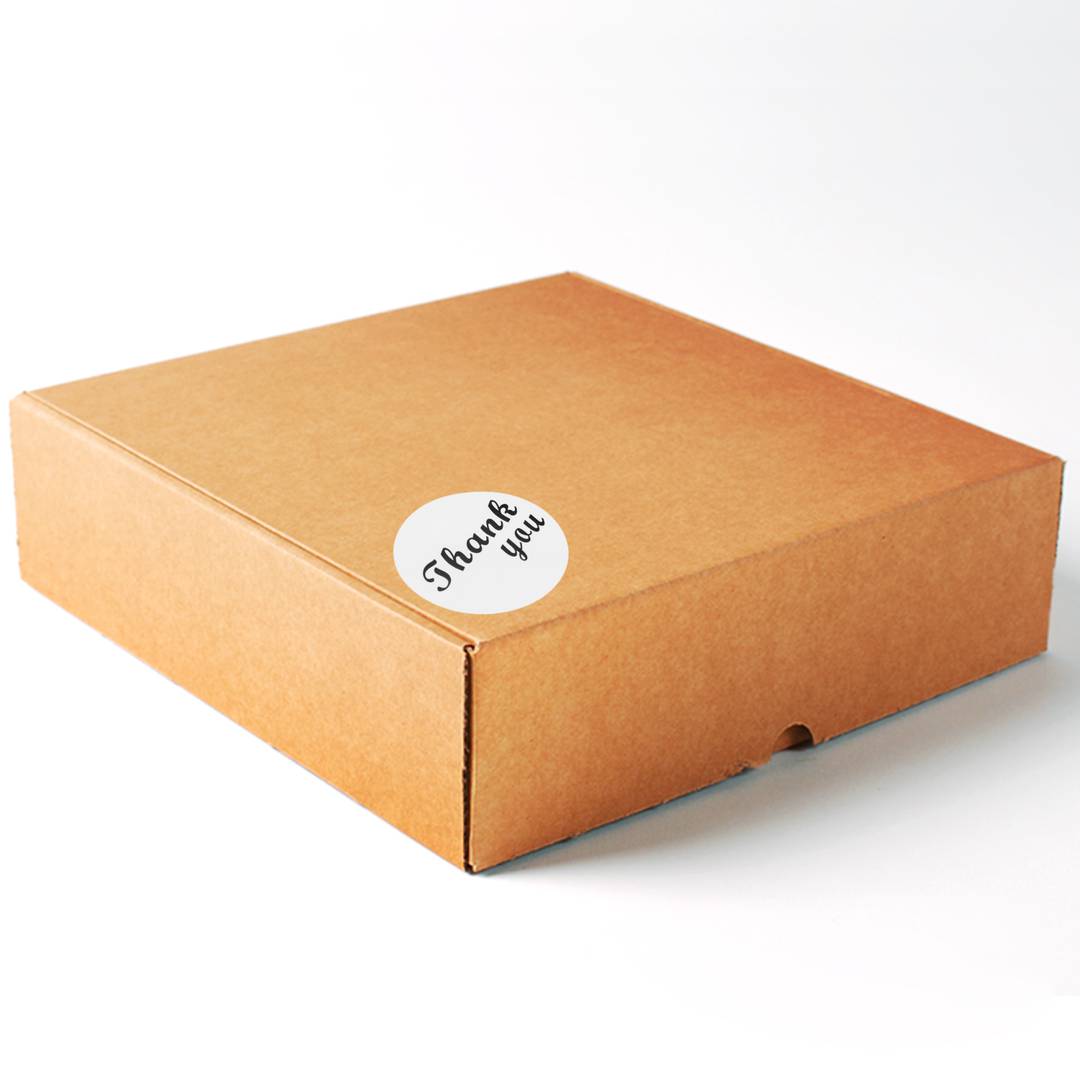 38mm witte ronde sticker 'Thank You'