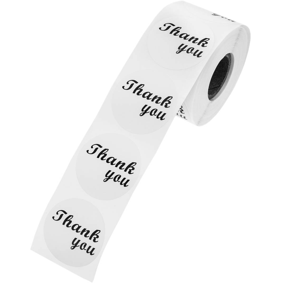 38mm witte ronde sticker 'Thank You'