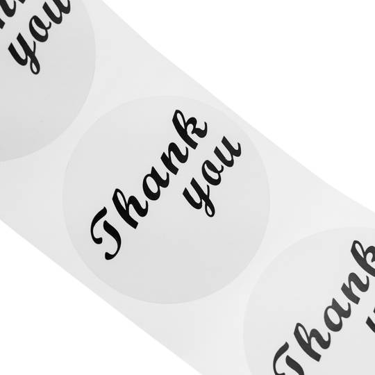 38mm witte ronde sticker 'Thank You'