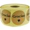 Runder Aufkleber Braun 38 mm 'Gracias'