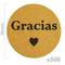 Runder Aufkleber Braun 38 mm 'Gracias'