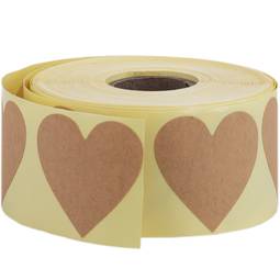 Brown 38 mm heart-shaped sticker