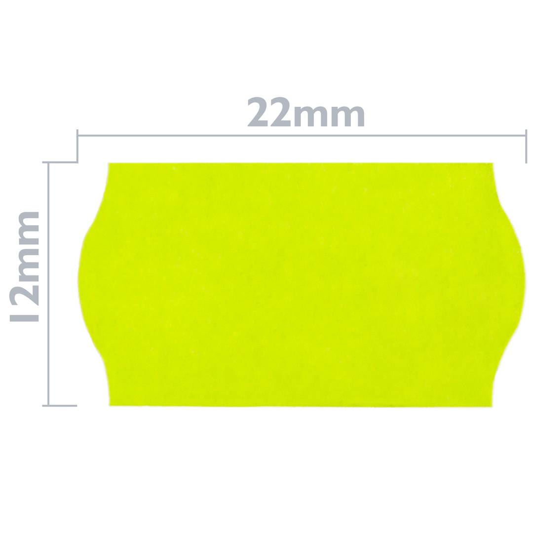 Rolka z 800 żółtymi etykietami samoprzylepnymi 22x12 mm 10 sztuk