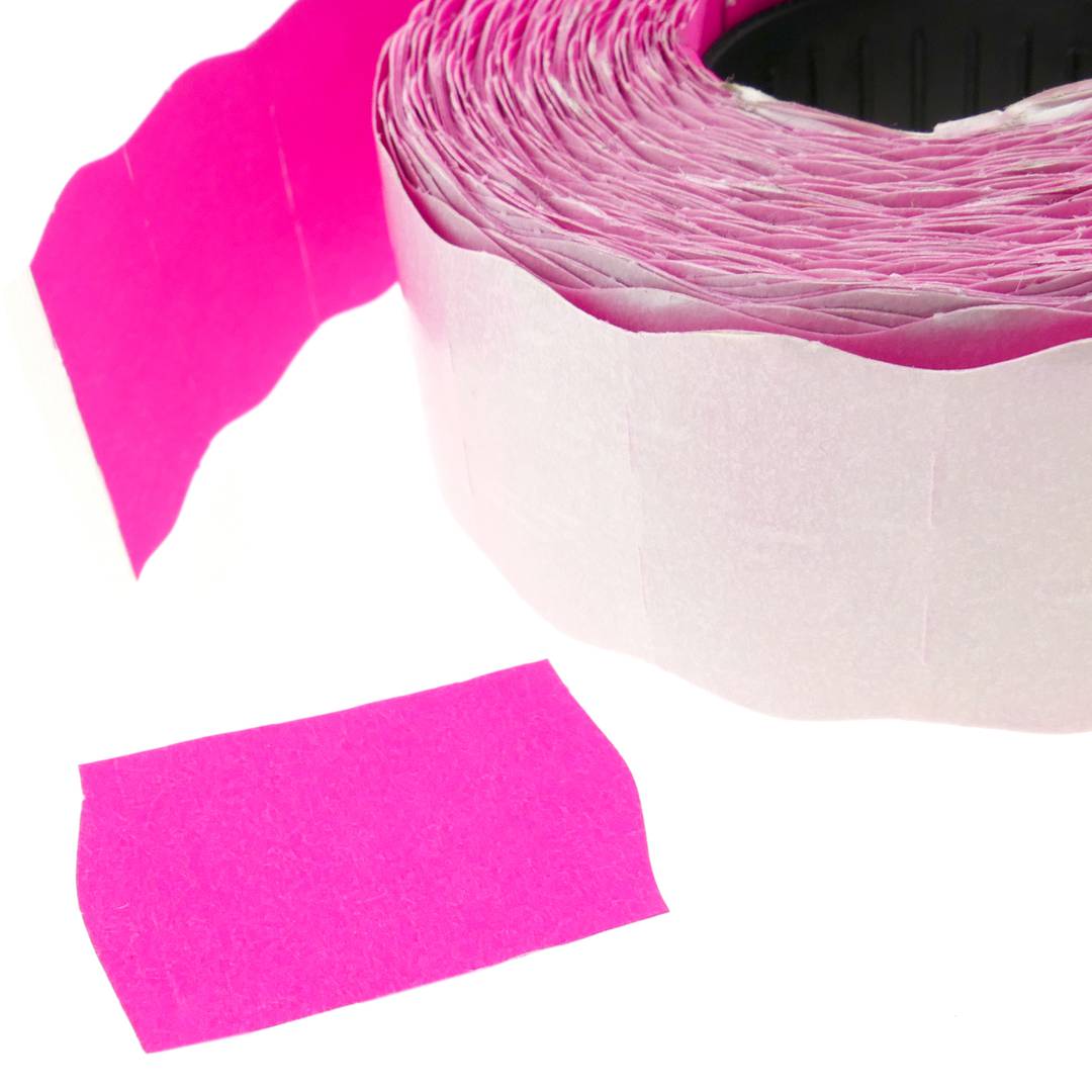 Thermal roll label with 800 pink adhesive labels 22x12 mm 10 units