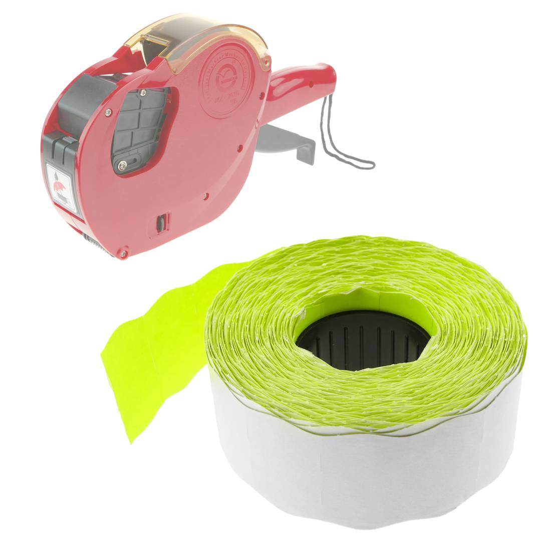 Rouleaux bobine 1000 autocollants jaune 26x16mm 10 unités