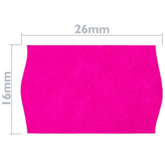 Thermal roll label with 1000 pink adhesive labels 26x16 mm 10 units