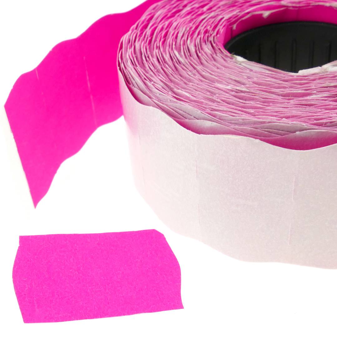 Thermal roll label with 1000 pink adhesive labels 26x16 mm 10 units