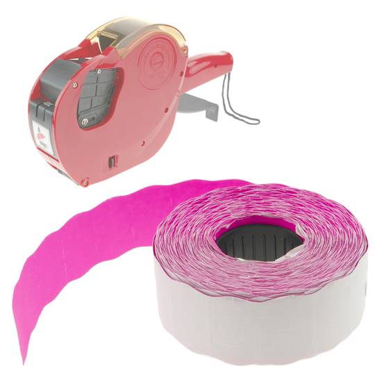 Thermal roll label with 1000 pink adhesive labels 26x16 mm 10 units