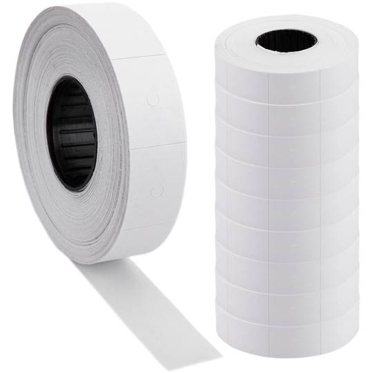 Rol van 1000 witte zelfklevende etiketten 23x16 mm 10 eenheden