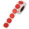 Roll of 500 red round adhesive labels 19 mm