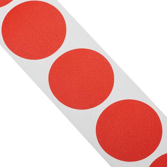 Roll of 500 red round adhesive labels 19 mm
