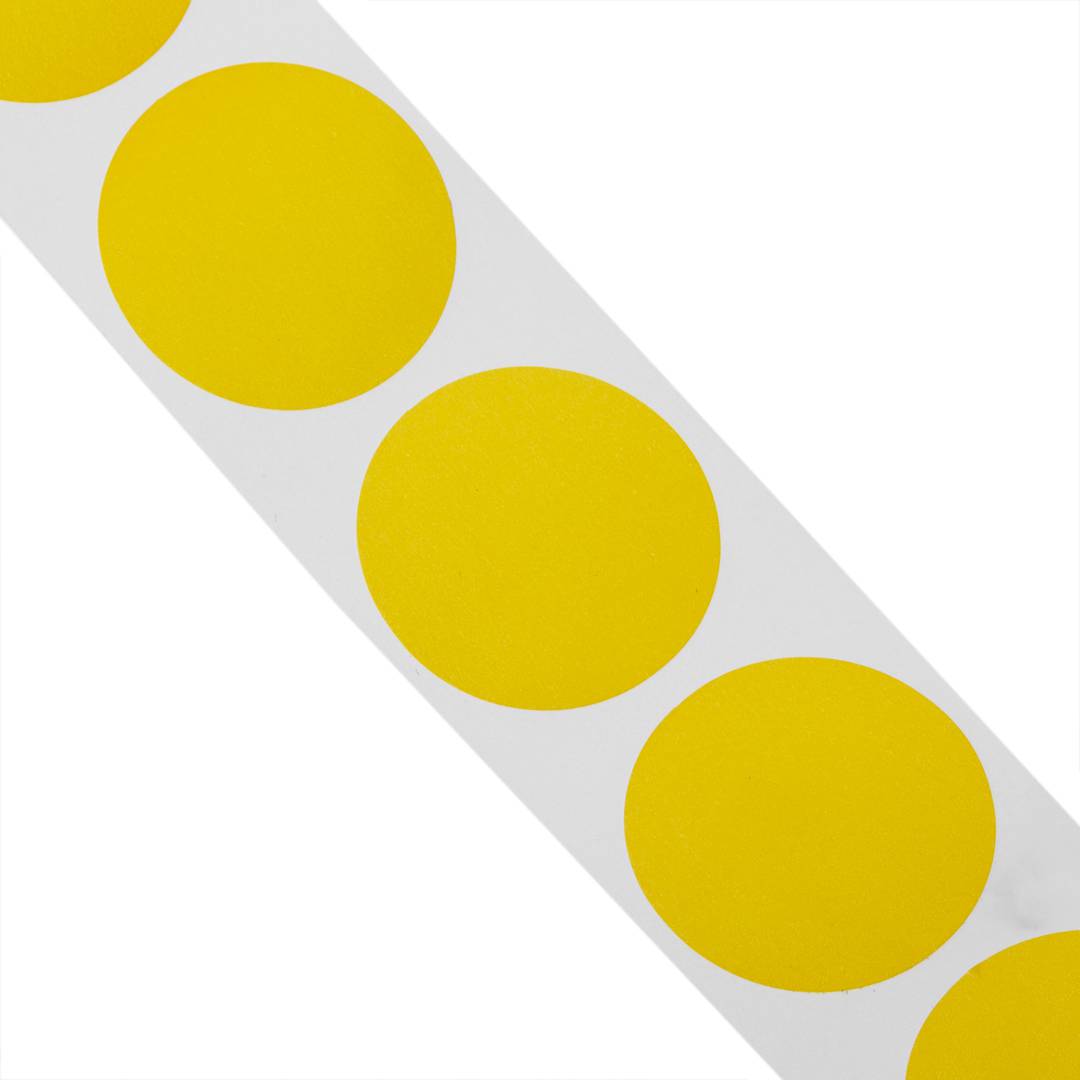 Rotolo da 500 etichette adesive rotonde gialle 19 mm - Cablematic