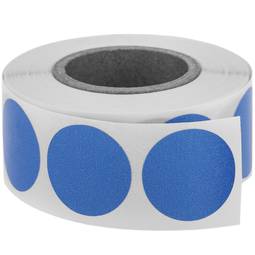 Roll of 500 blue round adhesive labels 19 mm