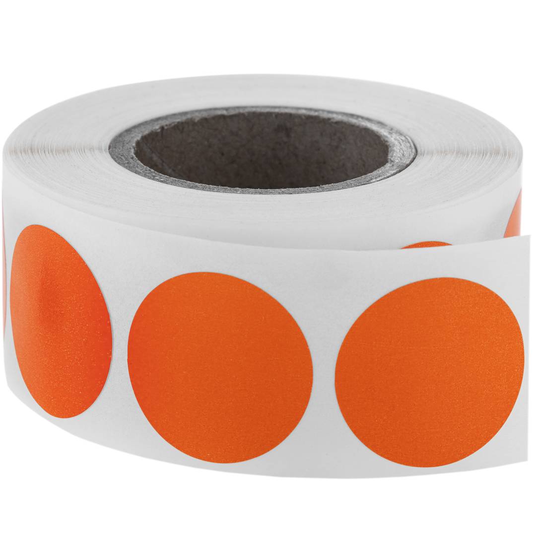 lastig Geniet steno Rol van 500 oranje ronde zelfklevende etiketten 19 mm - Cablematic