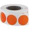 Roll of 500 orange round adhesive labels 19 mm