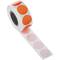 Roll of 500 orange round adhesive labels 19 mm