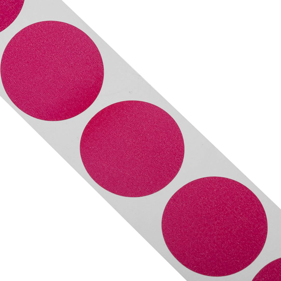 Rotolo da 500 etichette adesive rotonde rosa 19 mm - Cablematic