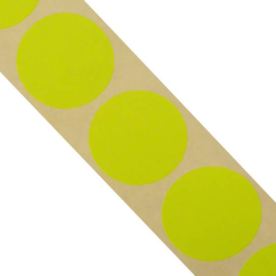 Rotolo da 500 etichette adesive rotonde giallo fluo 19 mm - Cablematic