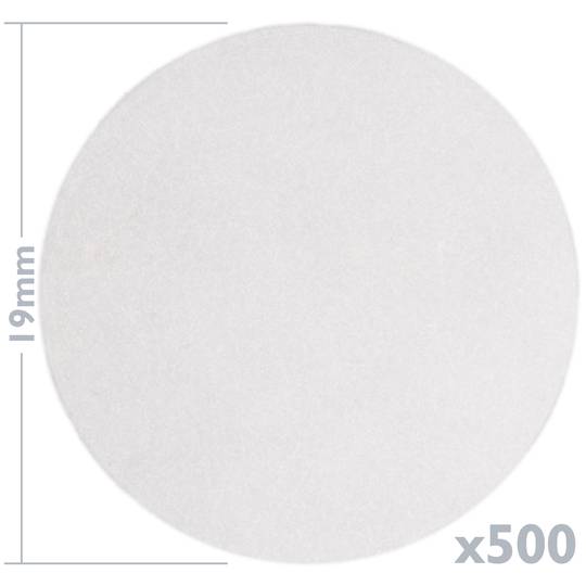 Rolka 500 przezroczysty okrągłych etykiet samoprzylepnych 19 mm