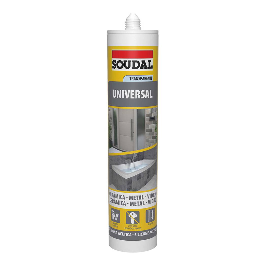 Universelles Silikon für Keramik, Metall und transparentes Glas, 280 ml Soudal 103183