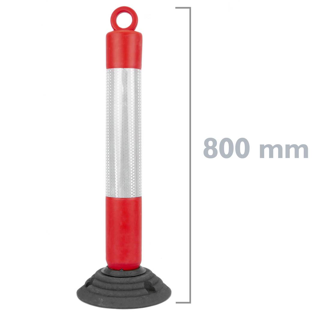Pal de senyalització i abalisament per tràfic 800x100mm amb base de cautxú