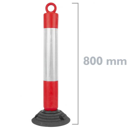 Pal de senyalització i abalisament per tràfic 800x100mm amb base de cautxú