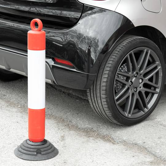 Pal de senyalització i abalisament per tràfic 800x100mm amb base de cautxú