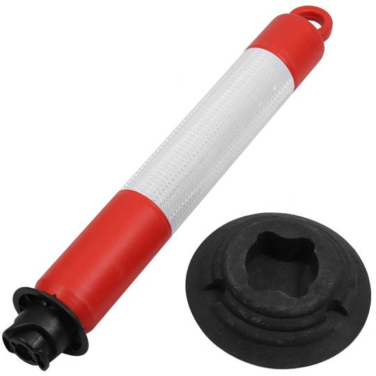 Pal de senyalització i abalisament per tràfic 800x100mm amb base de cautxú
