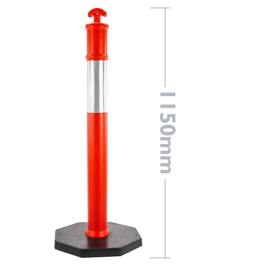 Wegwijzer en baken voor verkeer 1115x100 mm met rubberen basis