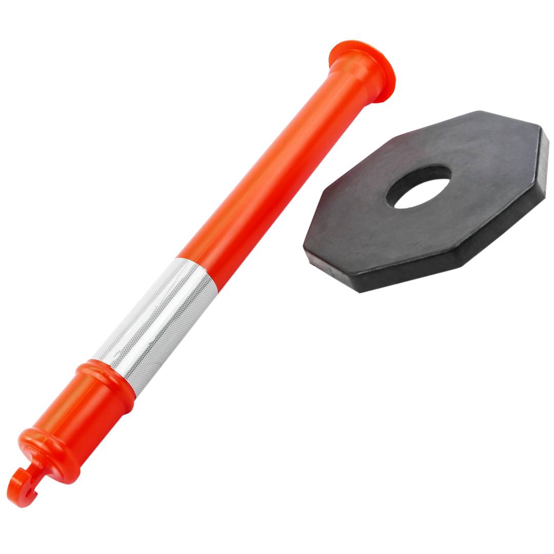 Wegwijzer en baken voor verkeer 1115x100 mm met rubberen basis