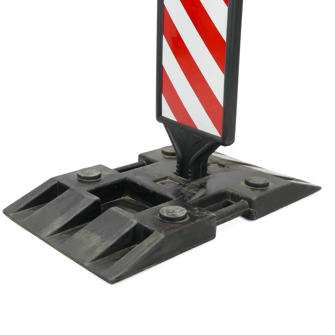 Signpost and beaconing post for traffic 1100x240mm with rubber base 16Kg