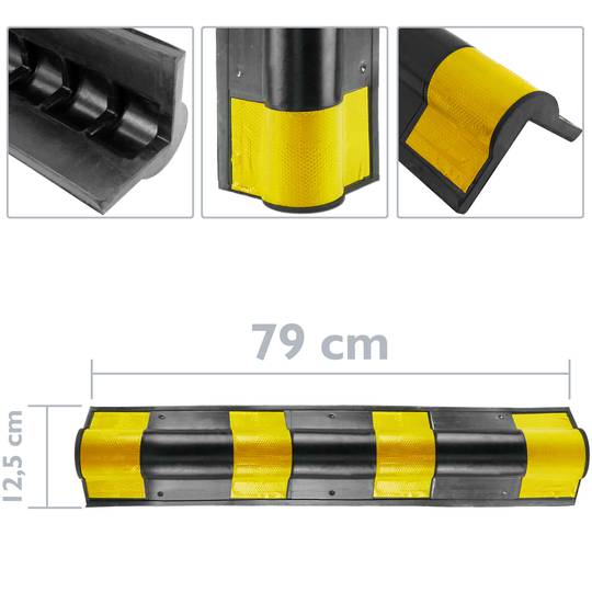 Protector de esquina para coche. Composición de goma con reflectores para parking 79 cm 1-pack