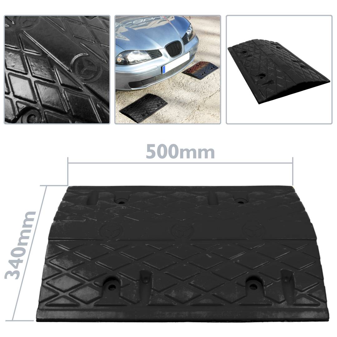 Verkeersdrempel voor zwarte auto's 500x340x50mm