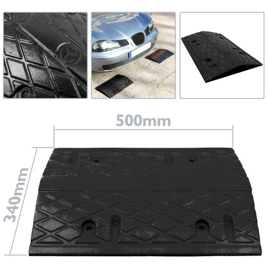 Verkeersdrempel voor zwarte auto's 500x340x50mm
