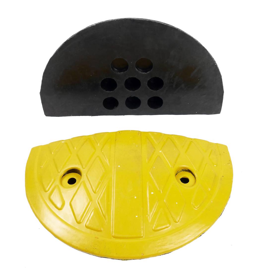 Rallentatori stradali in gomma per automobili e traffico 190x340x50mm estremità arrotondata