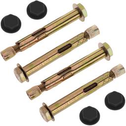 Packung mit 4 Metall-Spreizdübeln mit 10 x 85 mm Schraube und schwarzer Kappe