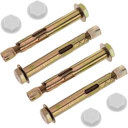 Packung mit 4 Spreizdübeln aus Metall mit 12 x 85 mm Schraube mit weißer Kappe