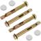Pack of 4 metal expansion plugs with 12x85mm screw with White cap