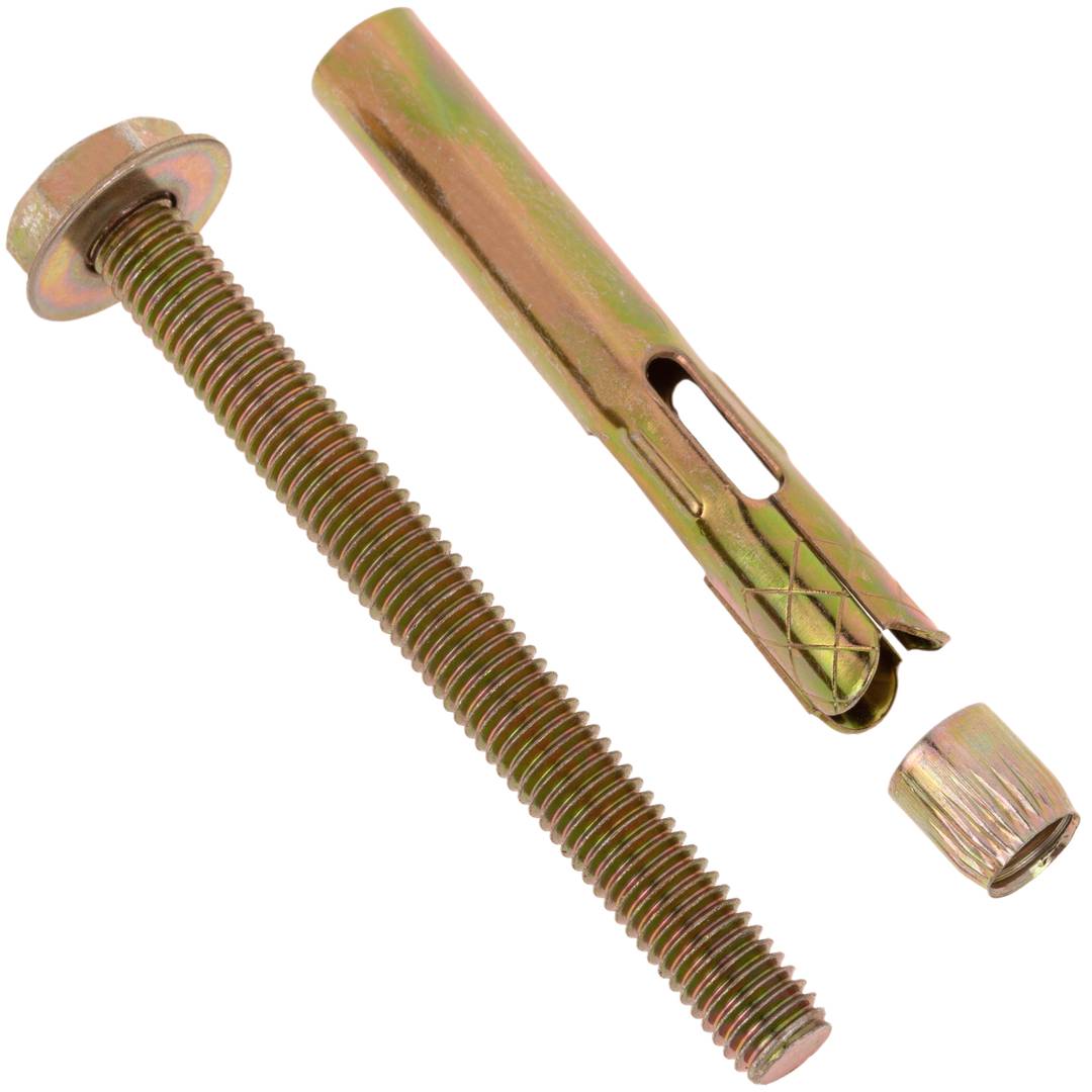 Pack of 4 metal expansion plugs with 12x85mm screw with White cap