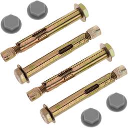 Zestaw 4 metalowych kołków rozporowych z wkrętem 12x85mm z szarą nasadką