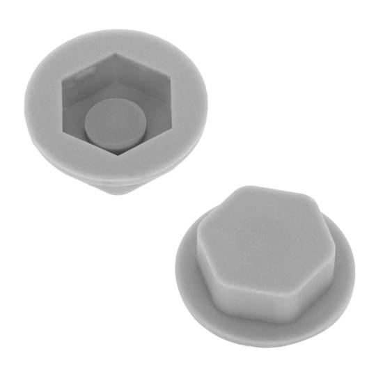 Pacote de 4 bujões de expansão metálicos com parafuso 12x85mm com tampa cinza