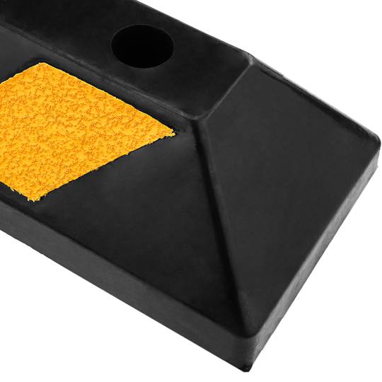 Parada do piso para rodas para estacionamento 55 cm de borracha e com refletores