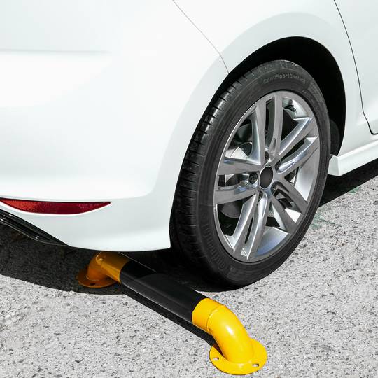 Fermaruota per parcheggi in metallo 60 cm per ruota e parcheggio tubo