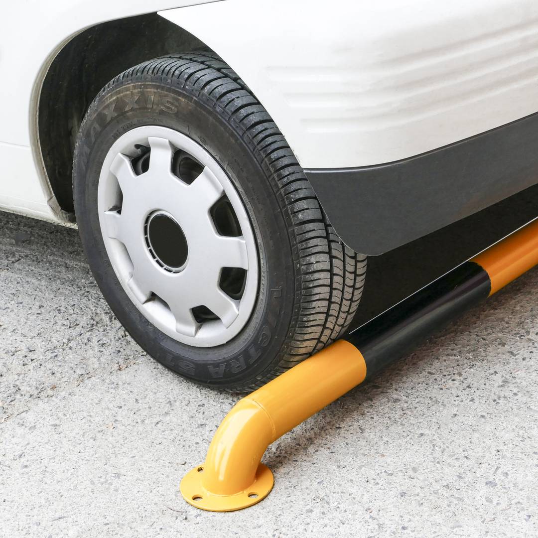 Tope de suelo para ruedas de parking aparcamiento de goma 55 cm