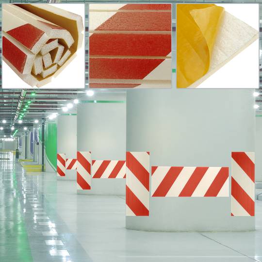 Protetor de riscos de estacionamentos para colunas, cantos e paredes 30x20 cm