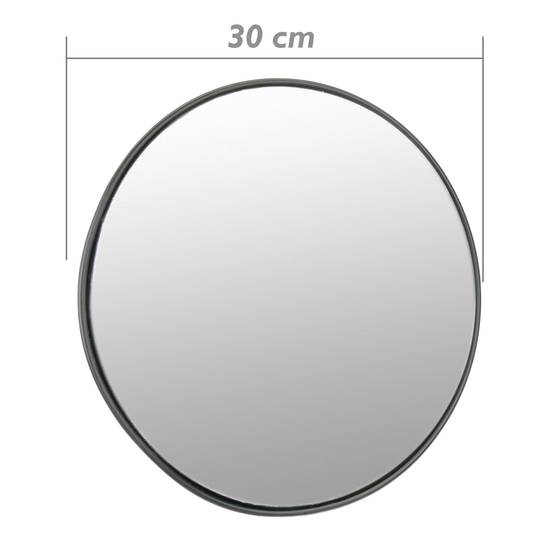 Espejo convexo para tráfico de plástico PC y acero con 30 cm de diámetro  color negro